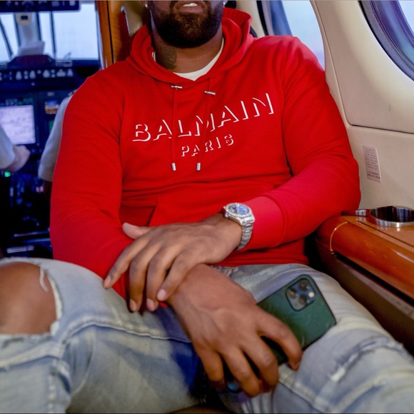 Balmain Cotton Hoodie With 3D Effect Logo - Picture 6 of 8